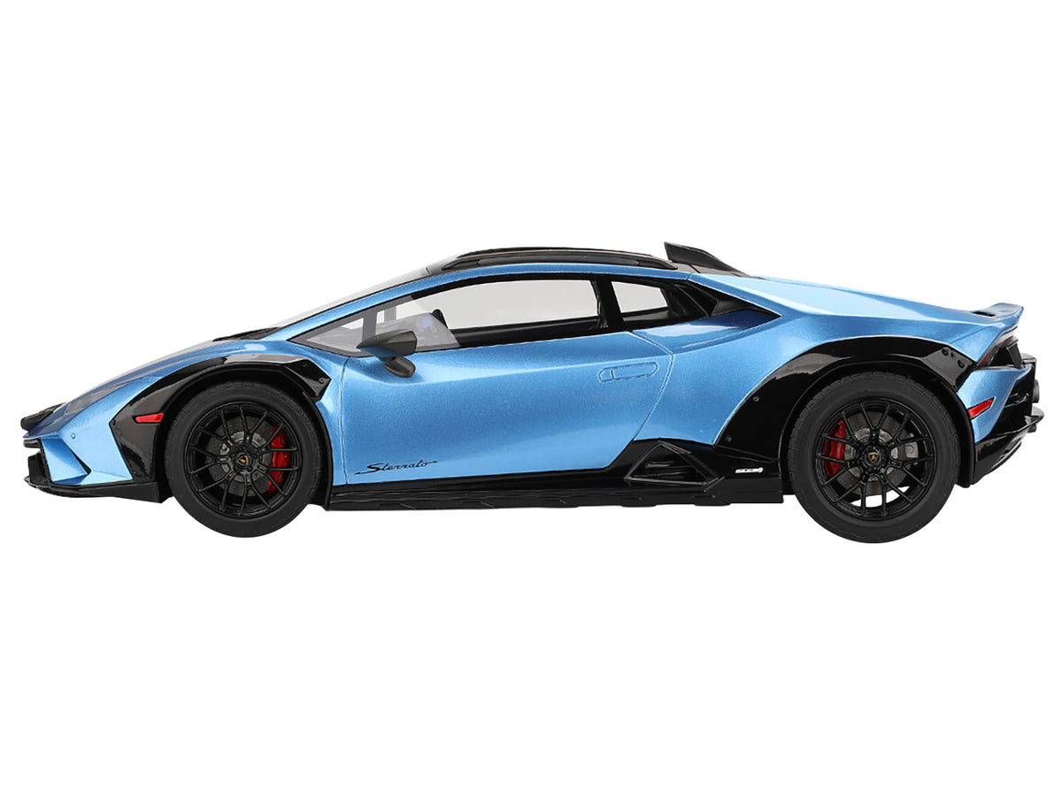 Lamborghini Huracan Sterrato Blu Aegir Blue Metallic with Matt Black Top 1/18 Model Car by Top Speed - image 3