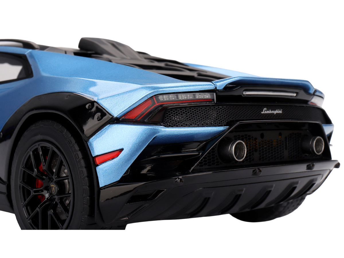 Lamborghini Huracan Sterrato Blu Aegir Blue Metallic with Matt Black Top 1/18 Model Car by Top Speed - image 4