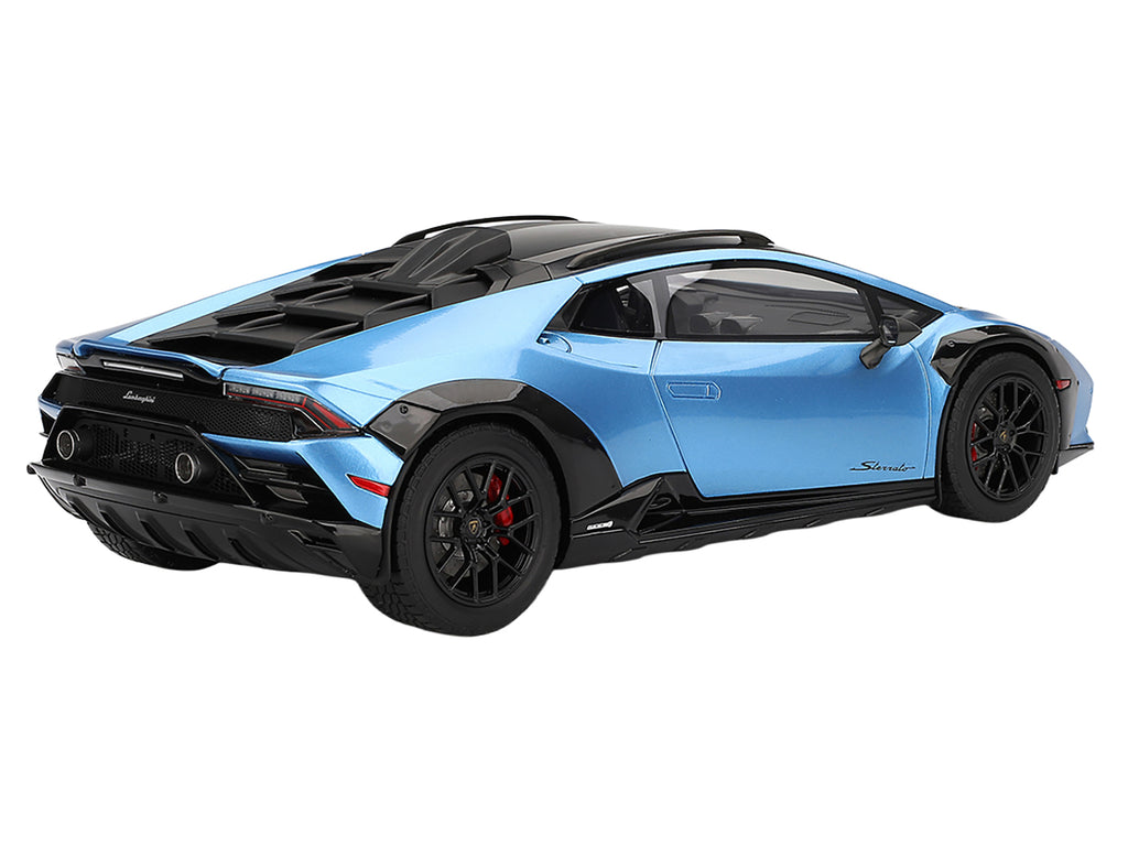 Lamborghini Huracan Sterrato Blu Aegir Blue Metallic with Matt Black Top 1/18 Model Car by Top Speed - image 5