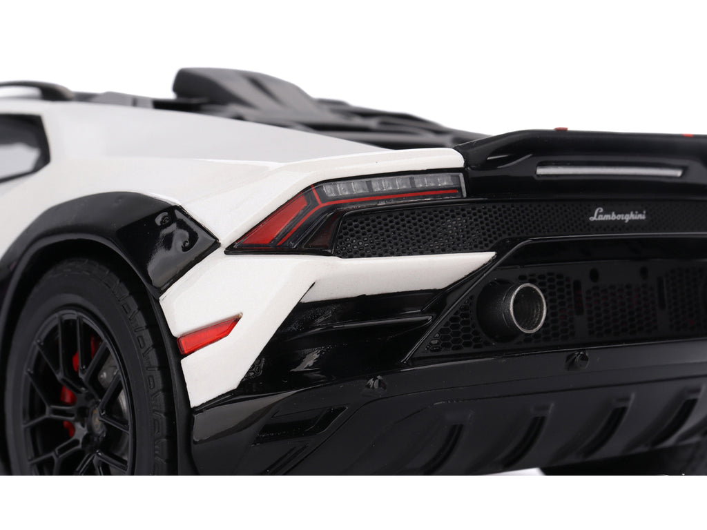 Lamborghini Huracan Sterrato Bianco Asopo White with Matt Black Top and Red Stripes 1/18 Model Car by Top Speed - image 4
