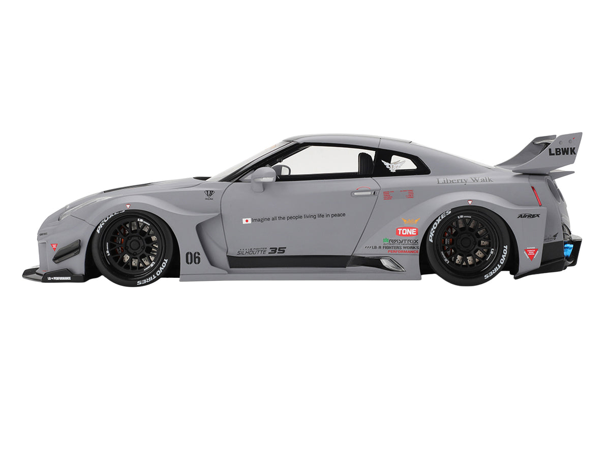 Nissan LB-Silhouette WORKS GT 35GT-RR Ver.1 RHD (Right Hand Drive) Matt Gray with Black Top 1/18 Model Car by Top Speed - image 3