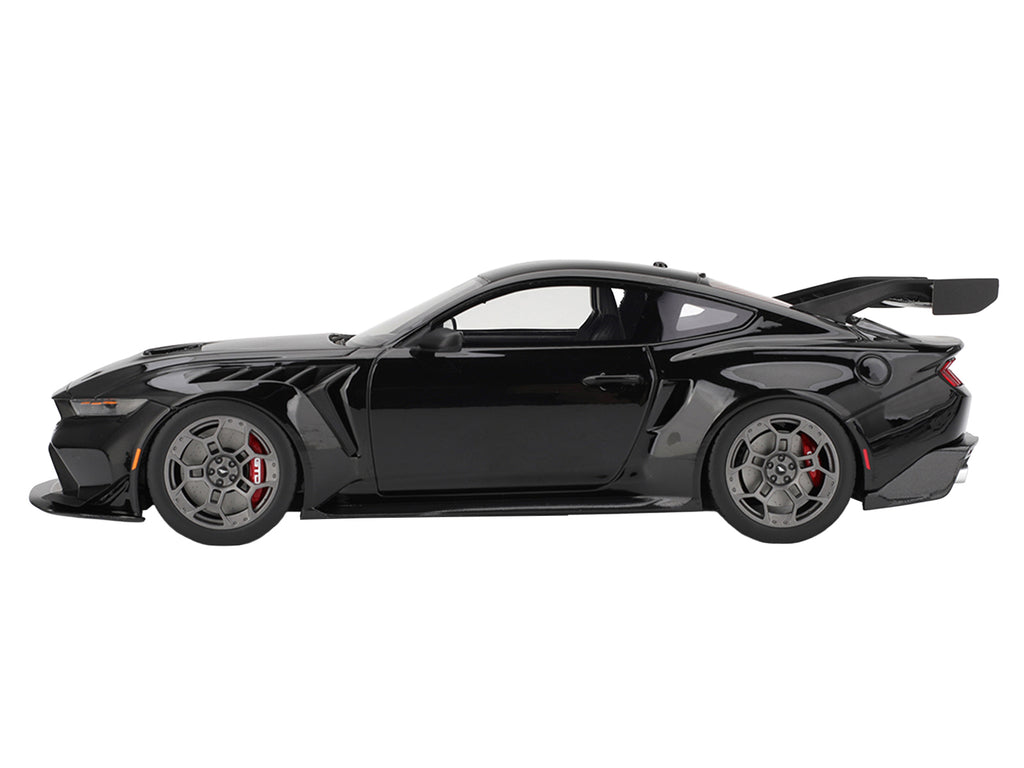 Ford Mustang GTD Shadow Black with Red Stripe 1/18 Model Car by Top Speed