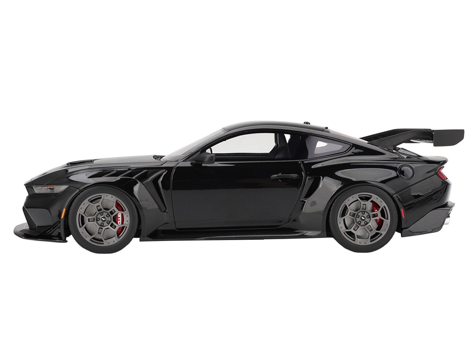Ford Mustang GTD Shadow Black with Red Stripe 1/18 Model Car by Top Speed