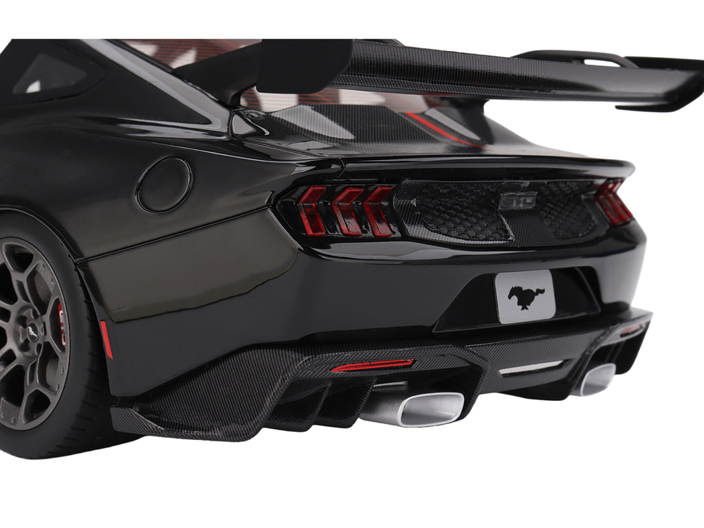 Ford Mustang GTD Shadow Black with Red Stripe 1/18 Model Car by Top Speed