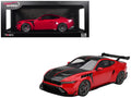 Ford Mustang GTD Race Red and Carbon Fiber with Red Stripe 1/18 Model Car by Top Speed