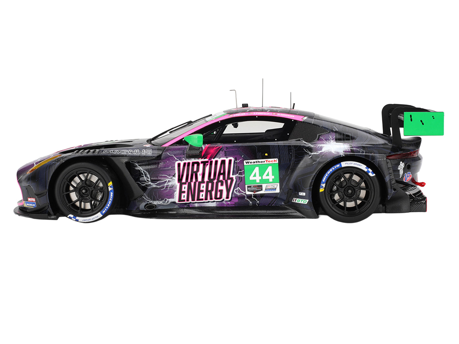 Aston Martin Vantage GT3 EVO #44 John Potter - Spencer Pumpelly - Marco Sorensen "Magnus Racing" IMSA "Six Hours of The Glen (Watkins Glen)" (2025) 1/18 Model Car by Top Speed