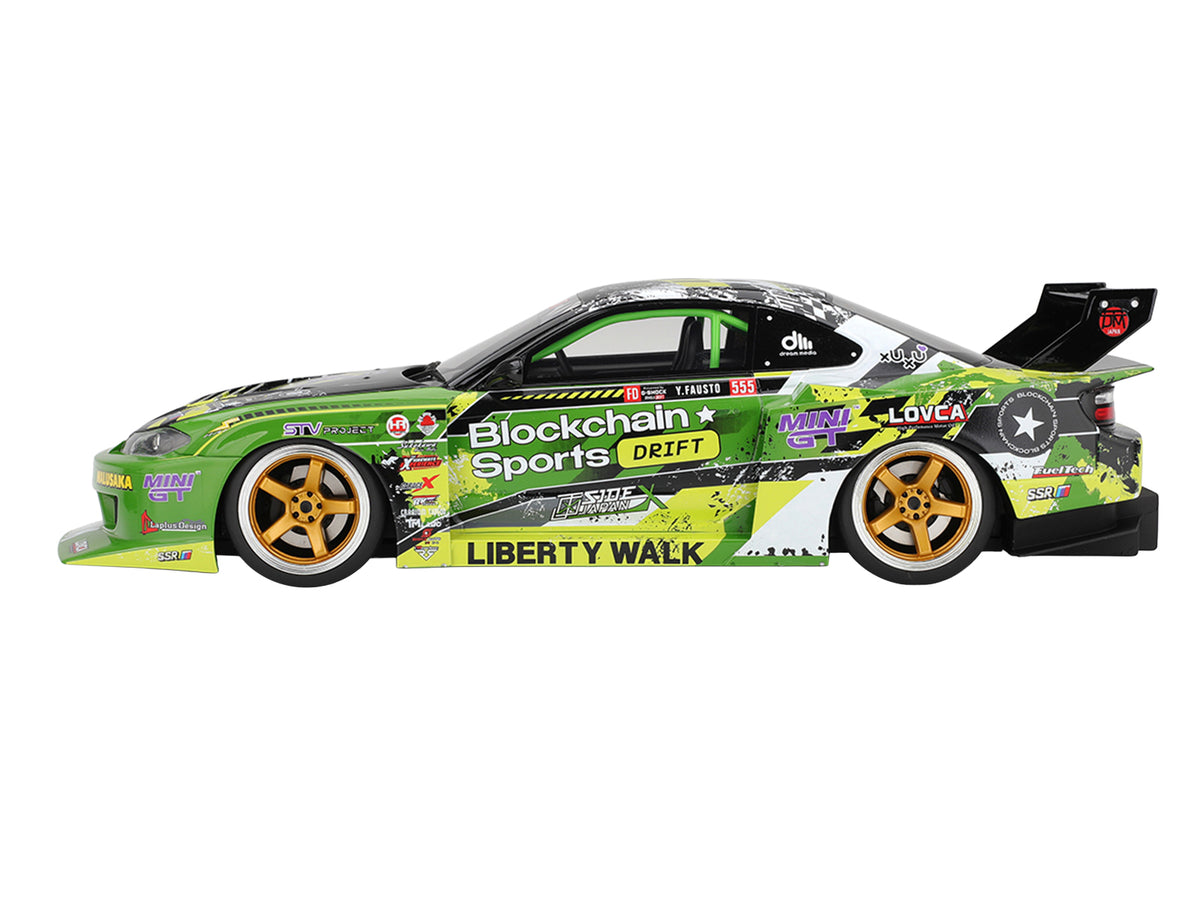 Nissan LB-Super Silhouette S15 SILVIA RHD (Right Hand Drive) #555 V2 Yukio Fausto "Formula Drift Japan" (2024) 1/18 Model Car by Top Speed - image 3