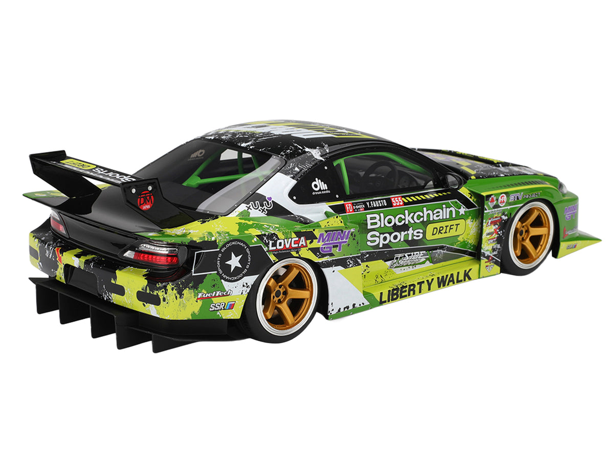 Nissan LB-Super Silhouette S15 SILVIA RHD (Right Hand Drive) #555 V2 Yukio Fausto "Formula Drift Japan" (2024) 1/18 Model Car by Top Speed - image 5