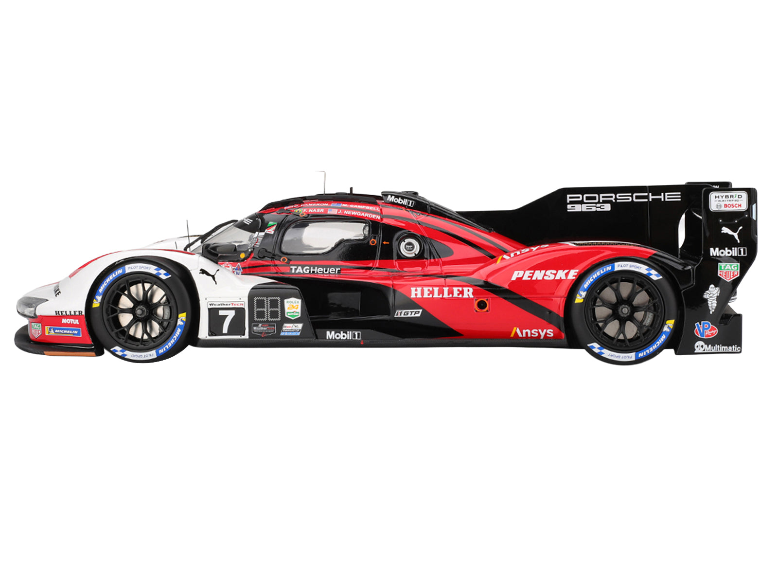 Porsche 963 #7 Dane Cameron - Matt Campbell - Felipe Nasr - Josef Newgarden "Porsche Penske Motorsport" Winner IMSA "24 Hours of Daytona" (2024) 1/18 Model Car by Top Speed - image 3