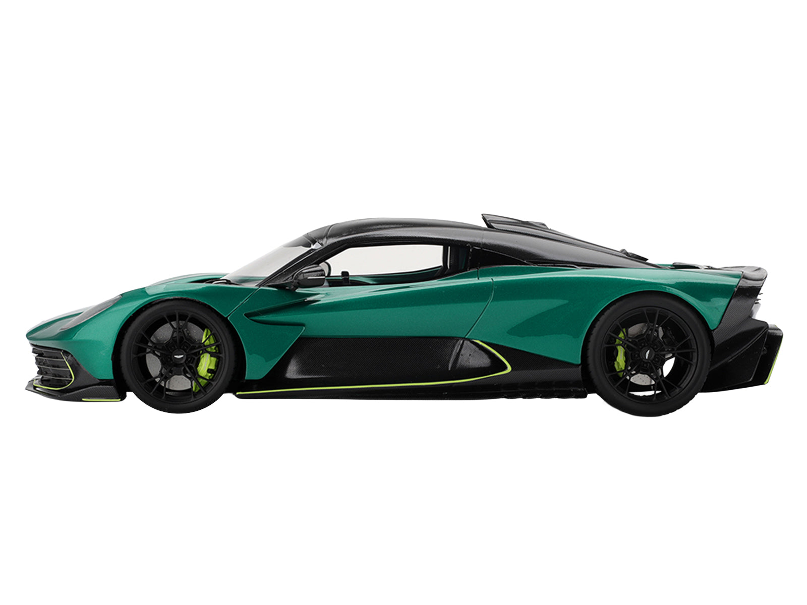 Aston Martin Valhalla Podium Green Metallic with Carbon Top 1/18 Model Car by Top Speed