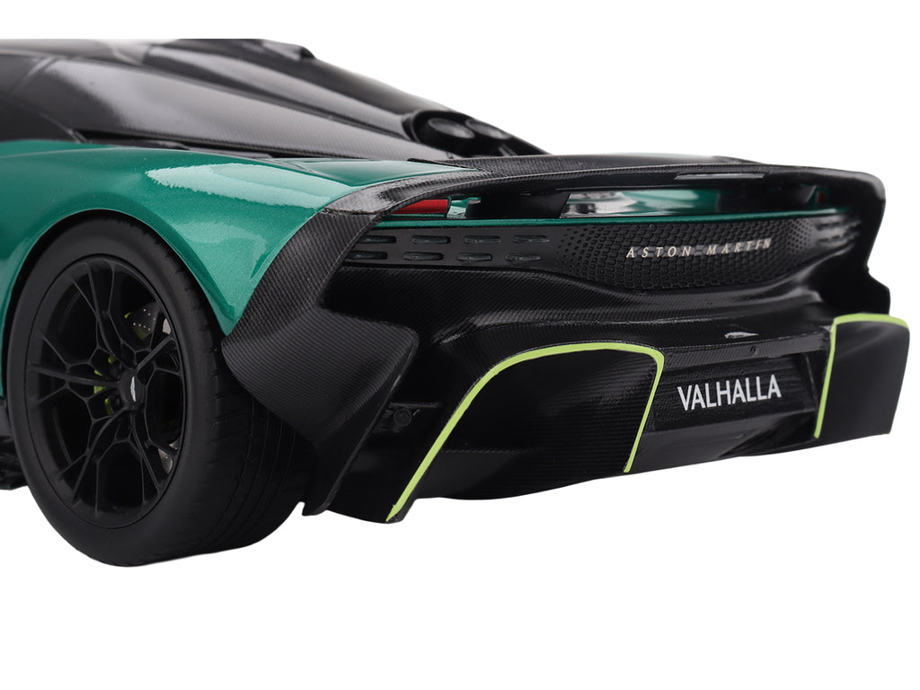 Aston Martin Valhalla Podium Green Metallic with Carbon Top 1/18 Model Car by Top Speed