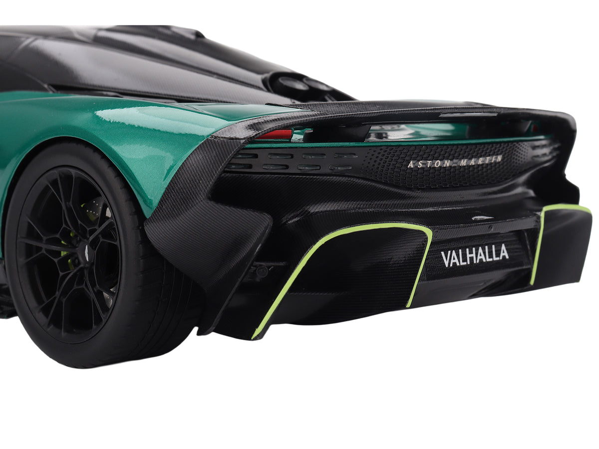 Aston Martin Valhalla Podium Green Metallic with Carbon Top 1/18 Model Car by Top Speed