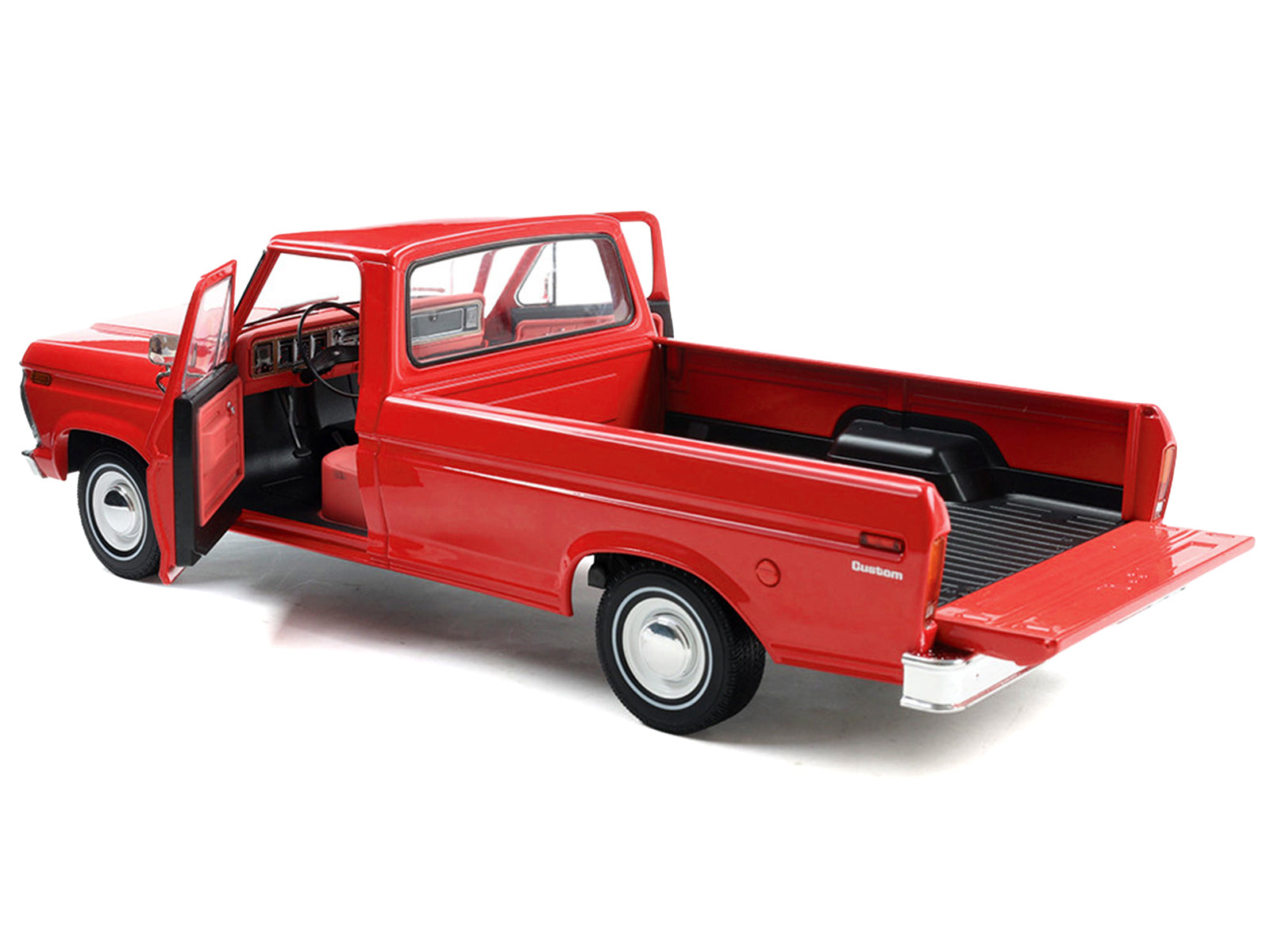1974 Ford F-100 Pickup Truck Candy Apple Red 1/18 Diecast Model Car by IXO Models
