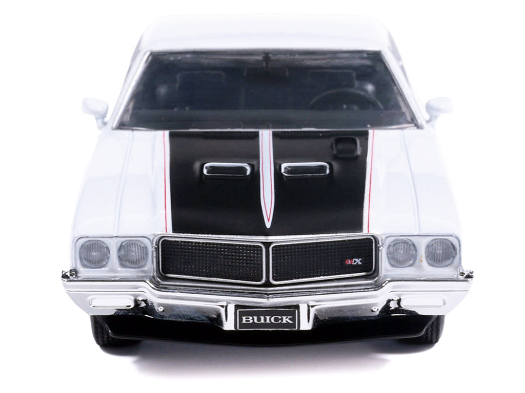 1970 Buick GSX Apollo White with Black and Red Stripes 1/43 Diecast Model by IXO Models - image 5