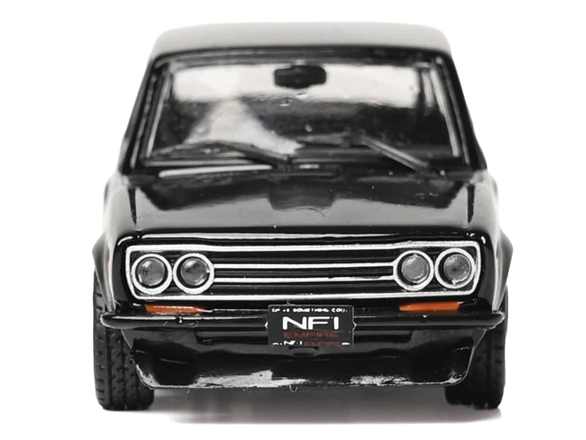 1971 Datsun 510 Black with Silver Stripes 1/64 Diecast Model Car by IXO Models - image 4