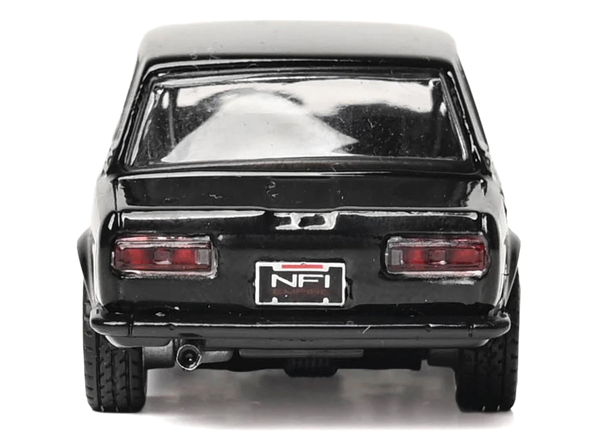 1971 Datsun 510 Black with Silver Stripes 1/64 Diecast Model Car by IXO Models - image 5