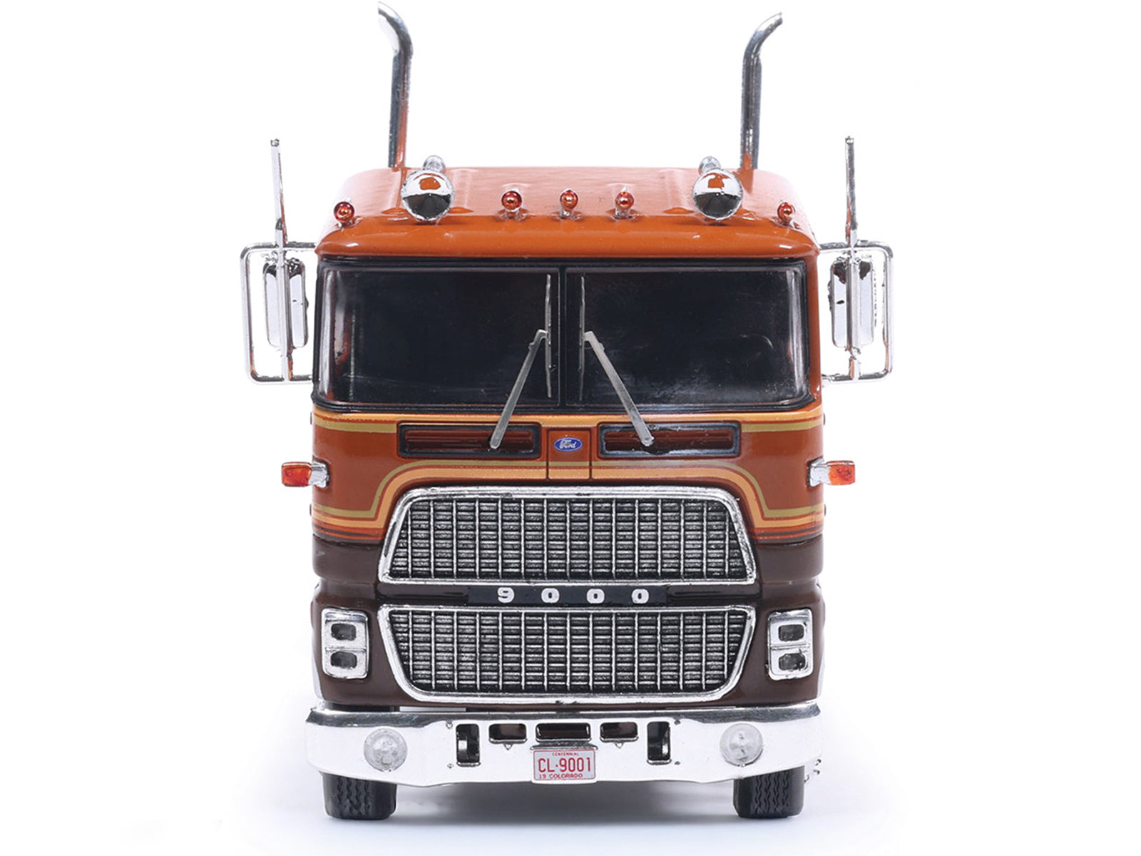 1976 Ford CL 9000 Truck Tractor Brown Two-Tone with Graphics 1/64 Diecast Model by IXO Models - image 4