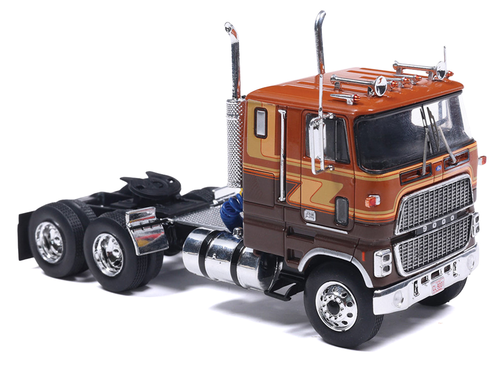 1976 Ford CL 9000 Truck Tractor Brown Two-Tone with Graphics 1/64 Diecast Model by IXO Models - image 3