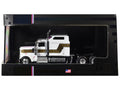 1995 Kenworth W900 Truck Tractor White with Black and Gold Stripes 1/64 Diecast Model by IXO Models