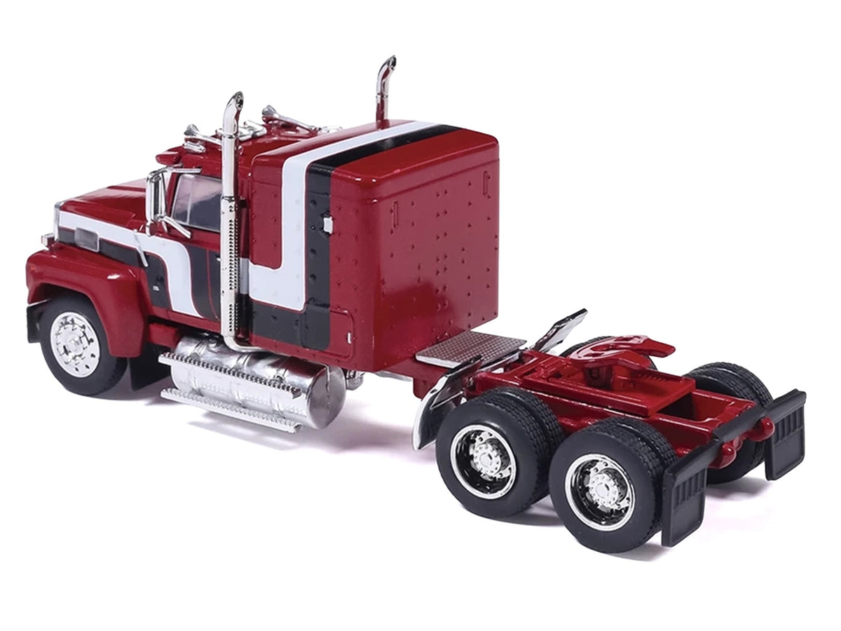 1978 Ford LTL-9000 Truck Tractor Red Metallic with Stripes 1/64 Diecast Model Car by IXO Models