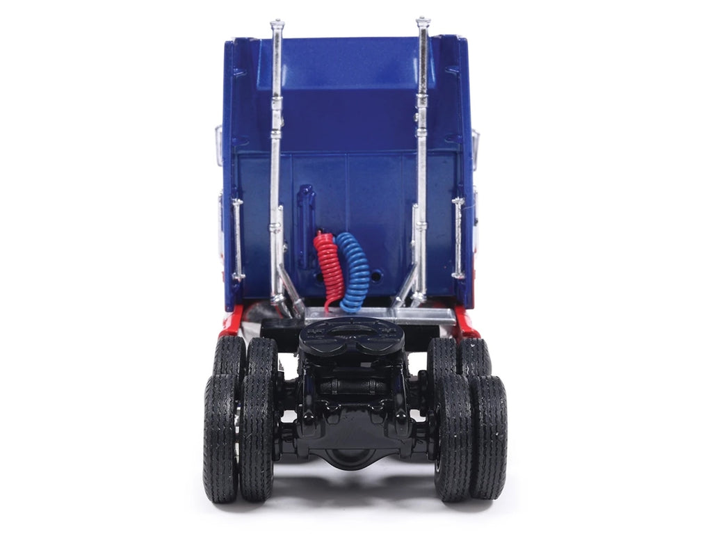 1990 Ford Aeromax Truck Tractor Blue Metallic and Red with White Stripes 1/64 Diecast Model Car by IXO Models