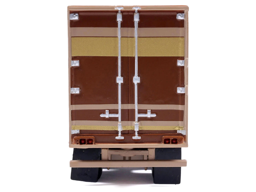 1976 Kenworth K100 Aerodyne Truck with Modern Trailer Brown with Tan and Gold Stripes 1/64 Diecast Model Car by IXO Models - image 5