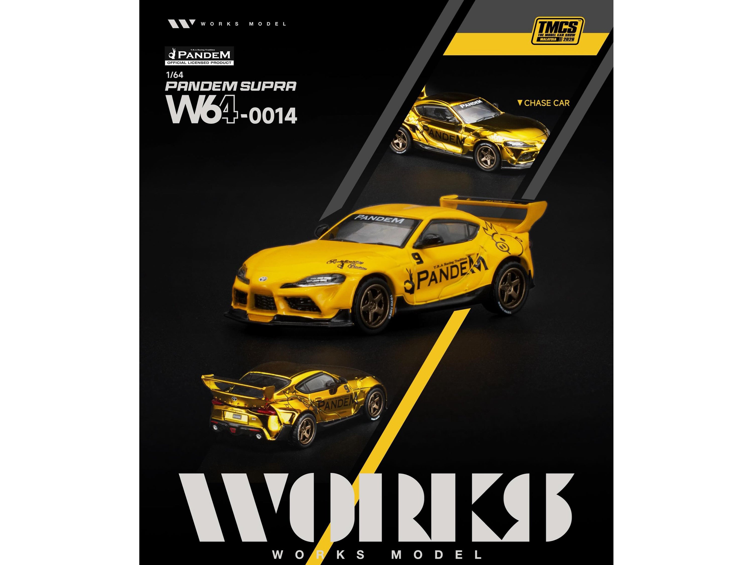 Pandem Supra Yellow "The Model Car Show Malaysia 2026" 1/64 Diecast Model Car by Works Model