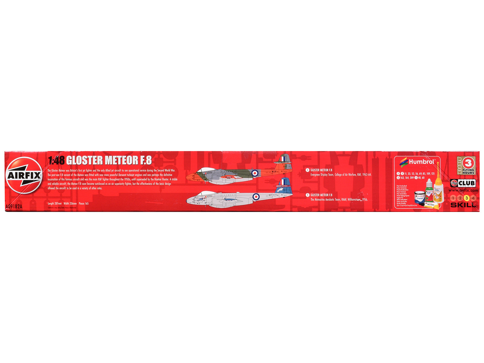 Level 3 Model Kit Gloster Meteor F.8 Aircraft with 2 Scheme Options 1/48 Plastic Model Kit by AirfixA09182A - image 3