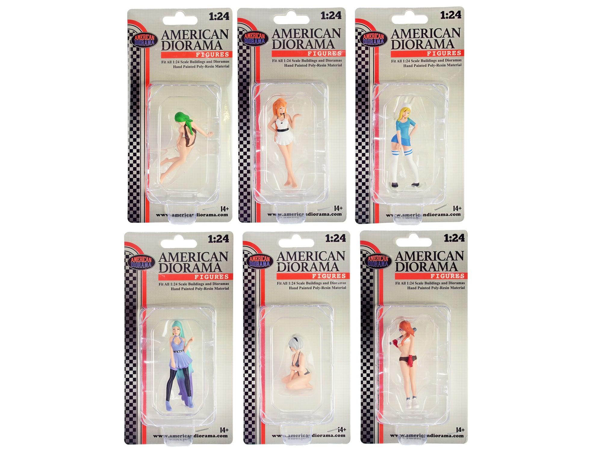 "Cosplay Girls" 6 piece Figure Set for 1/24 Scale Models by American Diorama - image 2