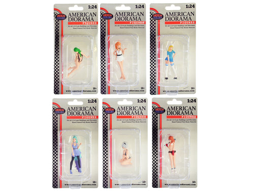 "Cosplay Girls" 6 piece Figure Set for 1/24 Scale Models by American Diorama - image 2