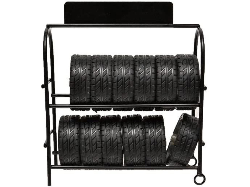 Metal Tire Rack with Rims and Tires for 1/24 Scale Models by American Diorama - image 3