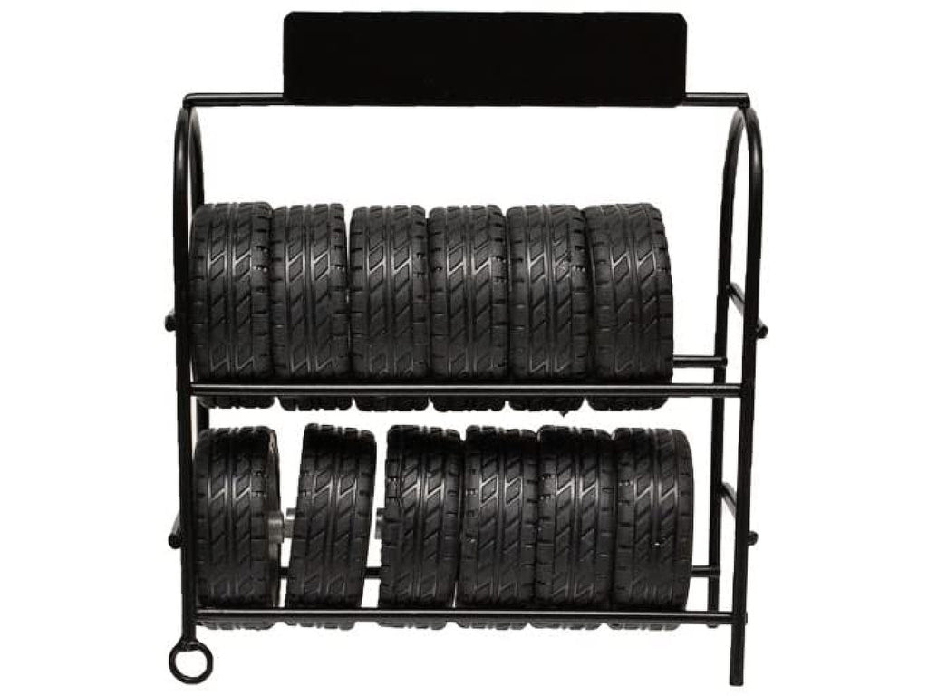 Metal Tire Rack with Rims and Tires for 1/24 Scale Models by American Diorama - image 2