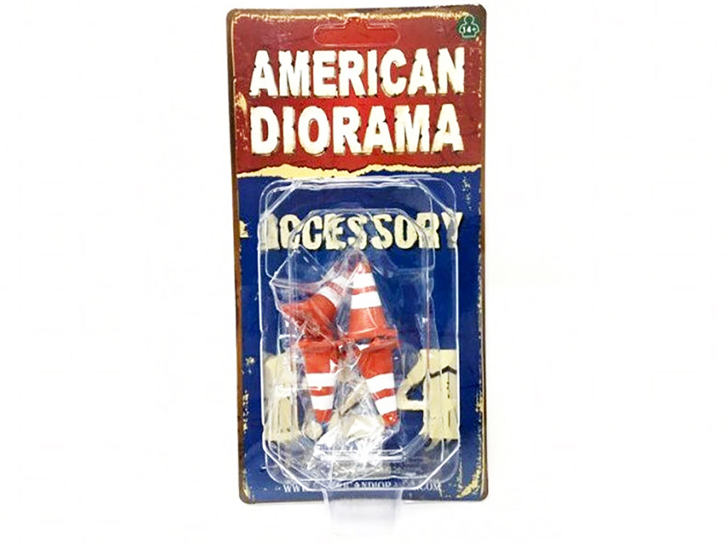 Traffic Cones Set of 4 Accessory For 1:24 Models by American Diorama - image 3