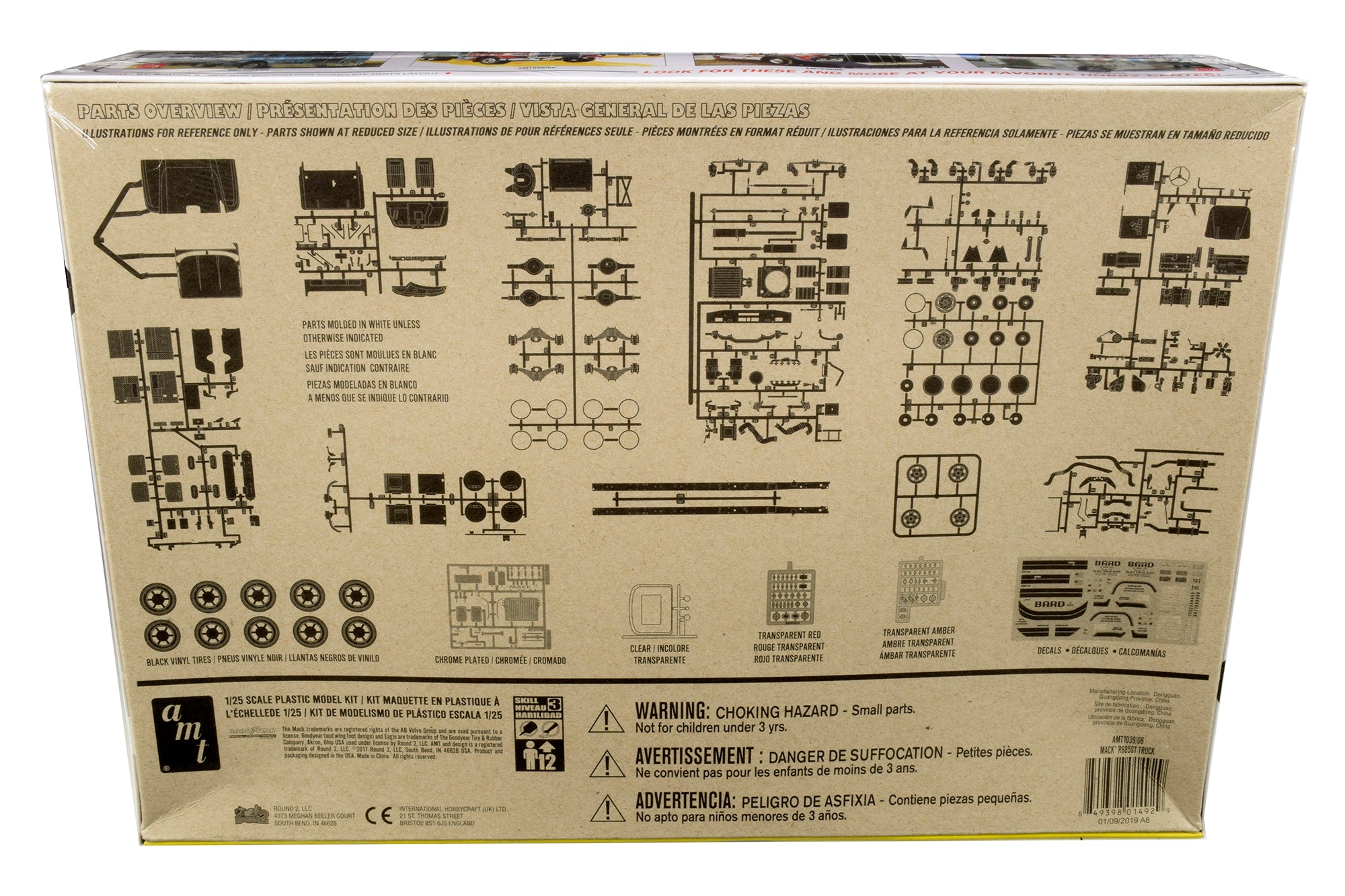 Skill 3 Model Kit Mack R685ST Semi Tractor Truck 1/25 Scale Model by AMT - image 2