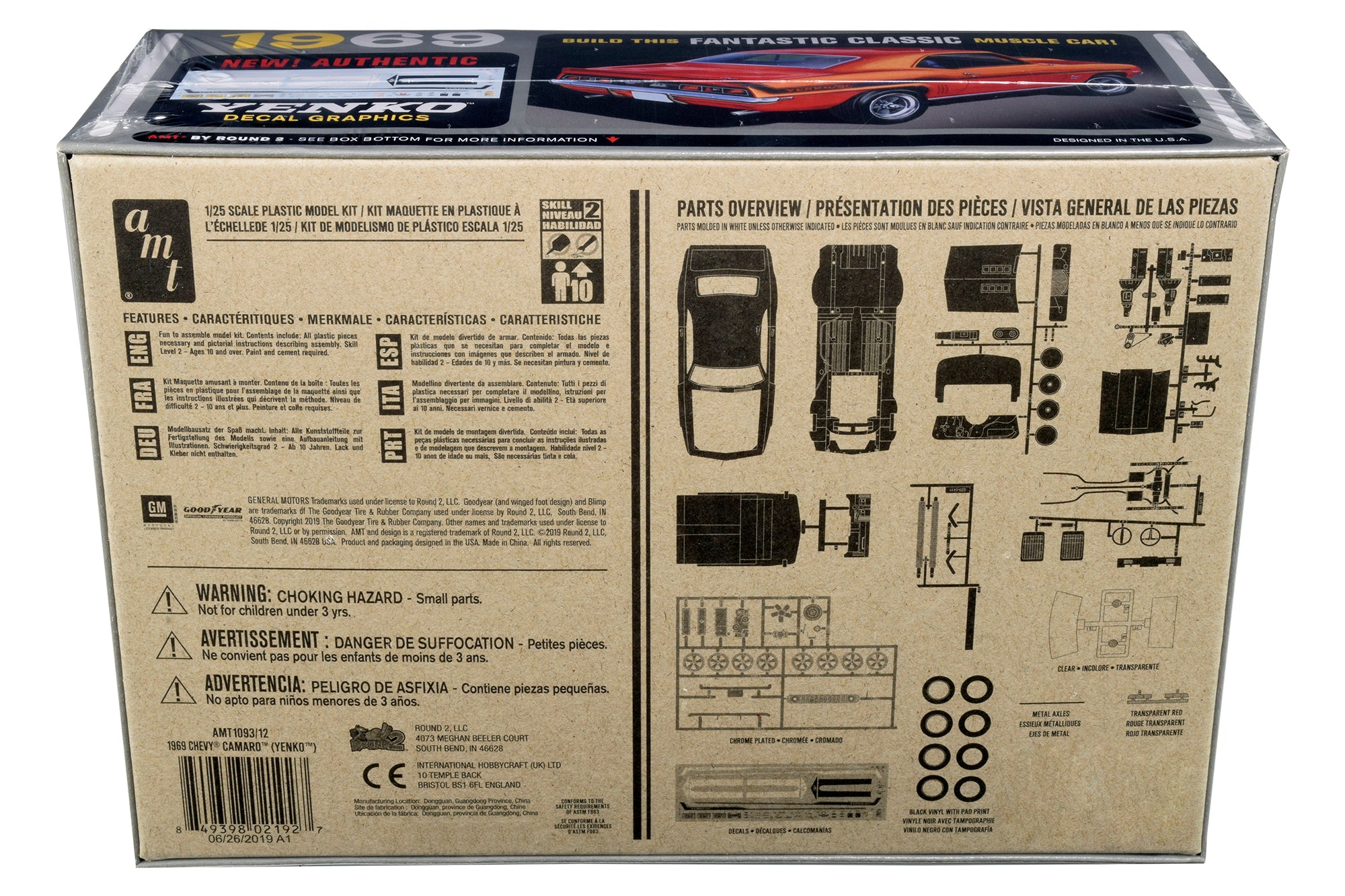 Skill 2 Model Kit 1969 Chevrolet Camaro Yenko 1/25 Scale Model by AMT - image 4