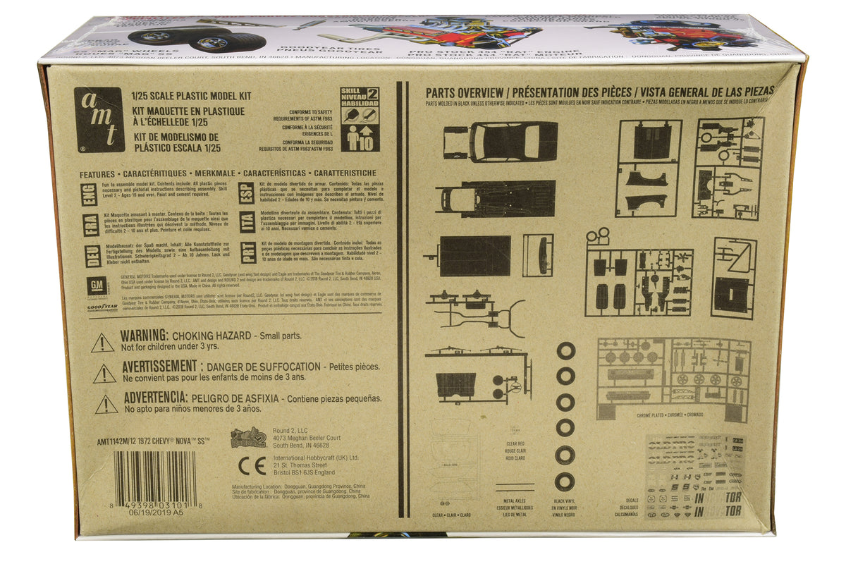 Skill 2 Model Kit 1972 Chevrolet Nova SS "Pro Stocker" 1/25 Scale Model by AMT - image 4