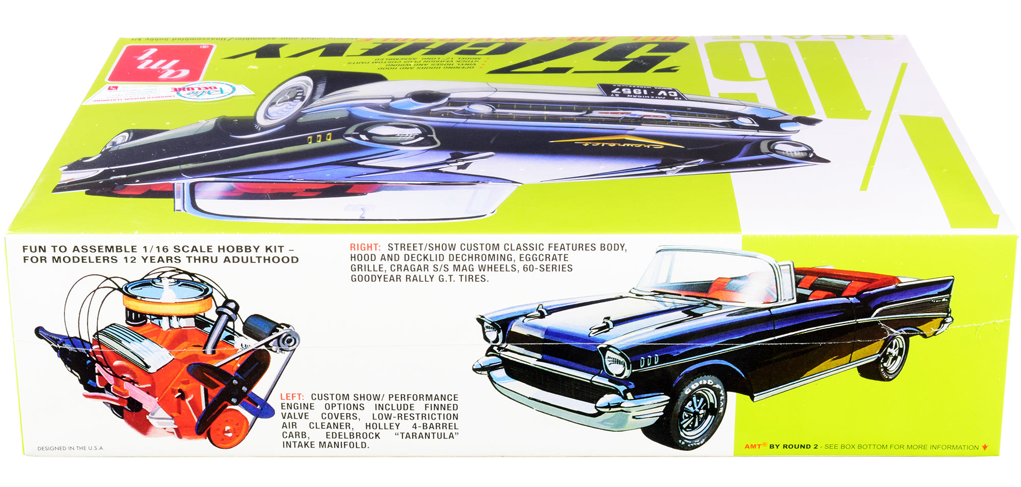 Skill 3 Model Kit 1957 Chevrolet Bel Air Convertible 2-in-1 Kit 1/16 Scale Model by AMT - image 3