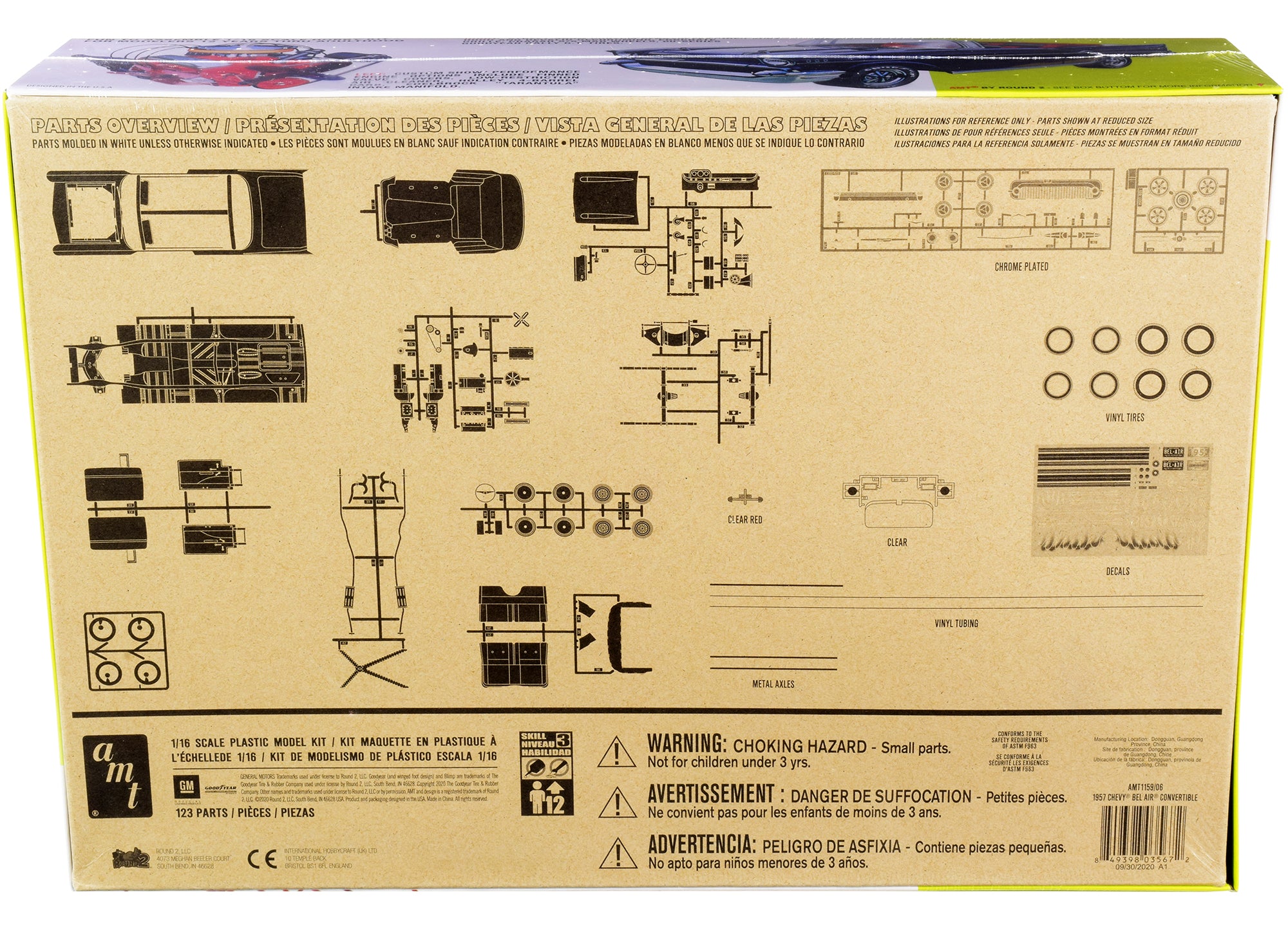 Skill 3 Model Kit 1957 Chevrolet Bel Air Convertible 2-in-1 Kit 1/16 Scale Model by AMT - image 4