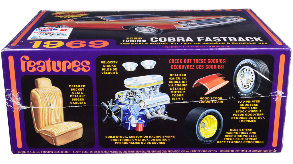 Skill 2 Model Kit 1969 Ford Torino Cobra Fastback 3-in-1 Kit 1/25 Scale Model by AMT - image 2