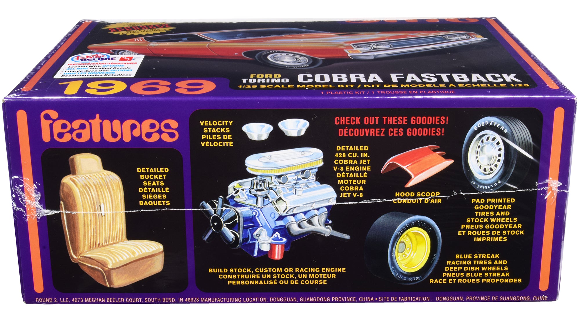 Skill 2 Model Kit 1969 Ford Torino Cobra Fastback 3-in-1 Kit 1/25 Scale Model by AMT - image 2