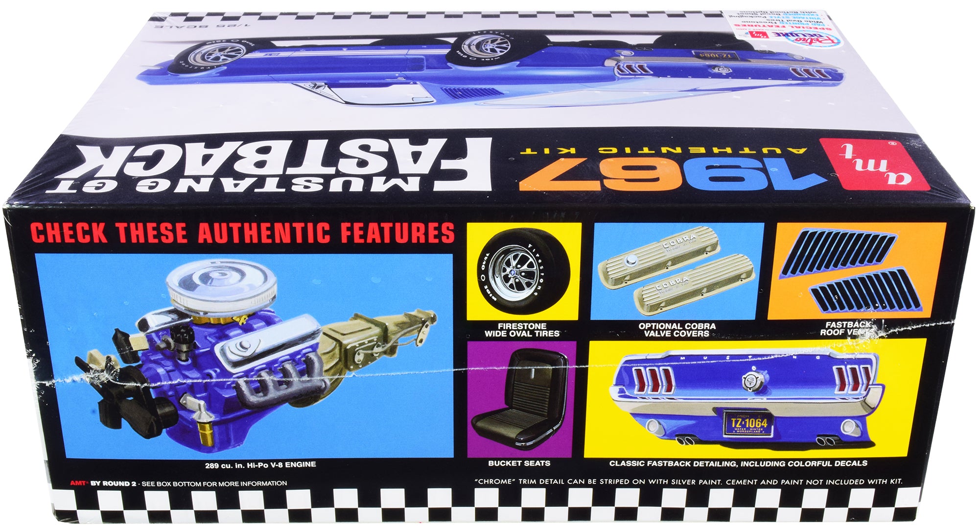 Skill 2 Model Kit 1967 Ford Mustang GT Fastback 1/25 Scale Model by AMT - image 3