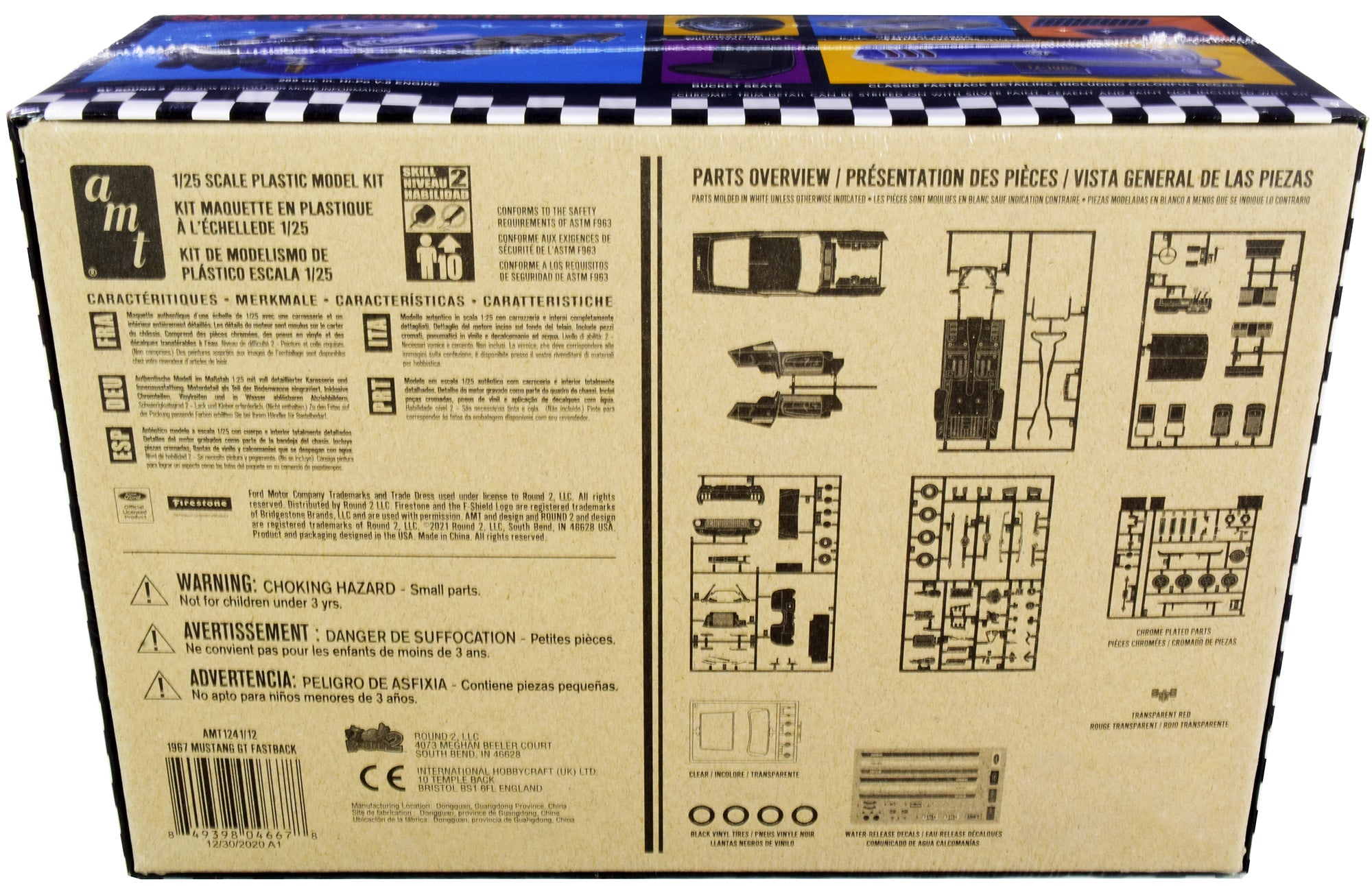 Skill 2 Model Kit 1967 Ford Mustang GT Fastback 1/25 Scale Model by AMT - image 4