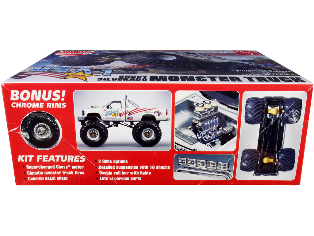 Skill 2 Model Kit Chevrolet Silverado "USA-1" Monster Truck 1/25 Scale Model by AMT - image 3