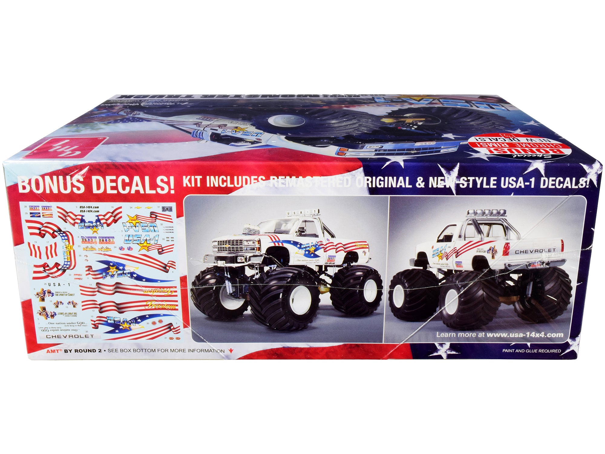 Skill 2 Model Kit Chevrolet Silverado "USA-1" Monster Truck 1/25 Scale Model by AMT - image 2