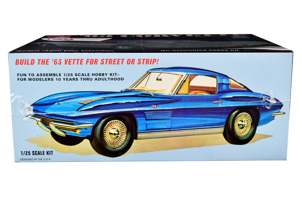 Skill 2 Model Kit 1963 Chevrolet Corvette Stingray 1/25 Scale Model by AMT - image 3