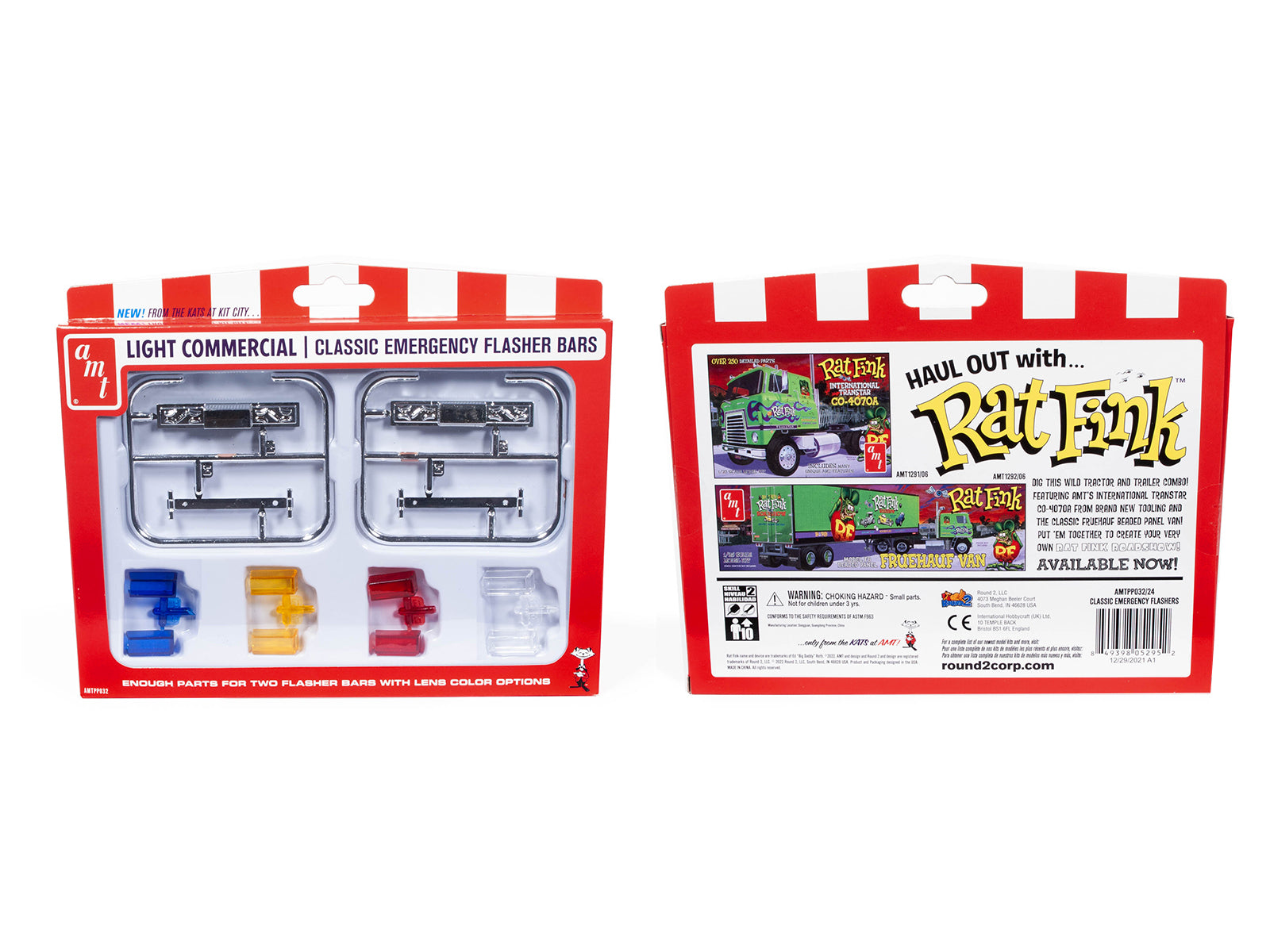 Skill 2 Model Kit Light Commercial Classic Emergency Flasher Bars Set of 10 pieces for 1/25 Scale Model by AMT - image 3