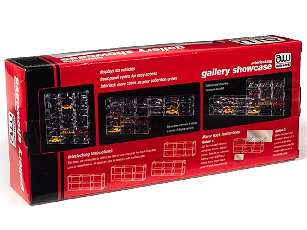 6 Car Interlocking Collectible Display Show Case for 1/64 Scale Model Cars by Auto World - image 2