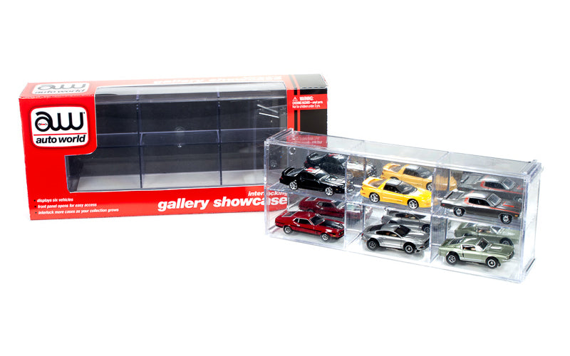6 Car Interlocking Collectible Display Show Case for 1/64 Scale Model Cars by Auto World - image 3