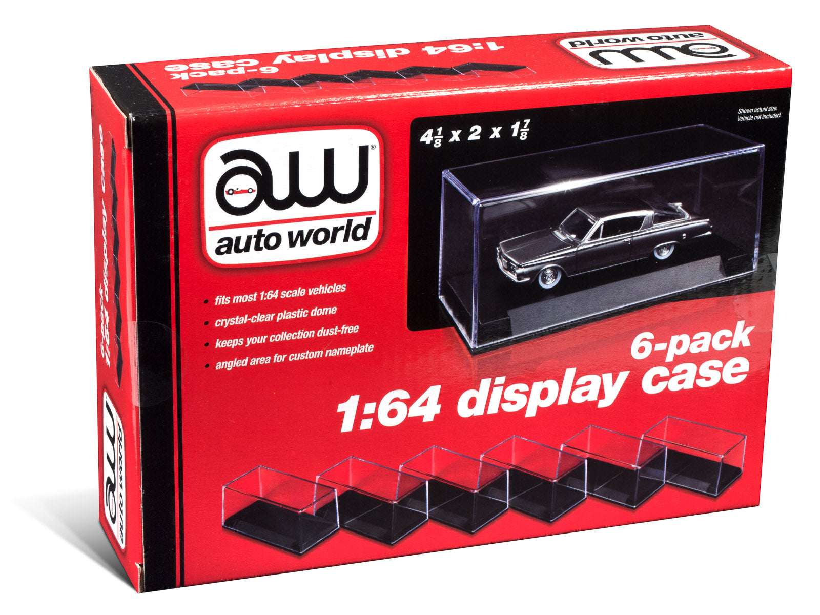 6 Collectible Display Show Cases for 1/64 Scale Model Cars by Auto World - image 3