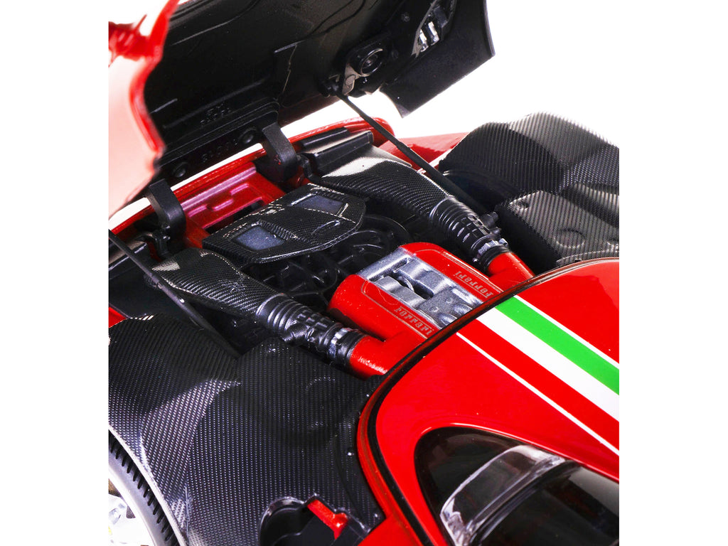 Ferrari Monza SP1 Red with Italian Flag Stripes "Signature Series" 1/18 Diecast Model Car by Bburago - image 3